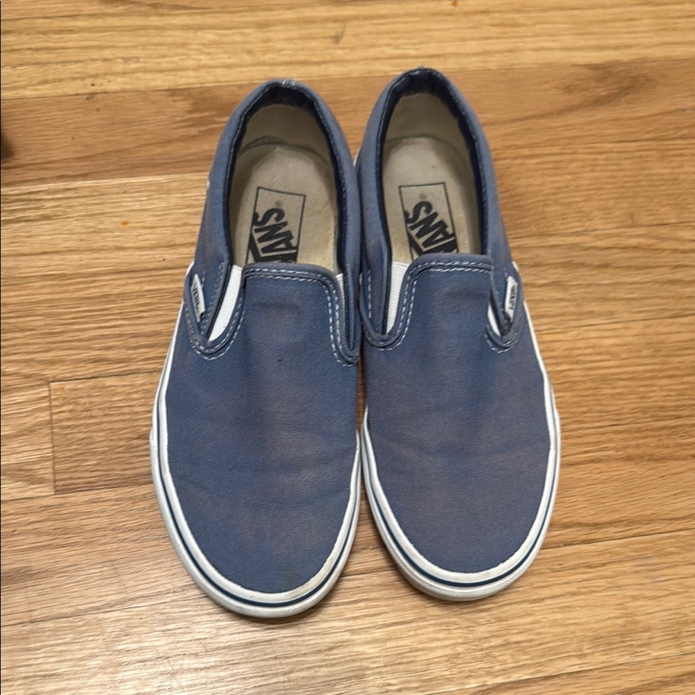 Vans Blue Slip-On Sneakers Canvas Upper